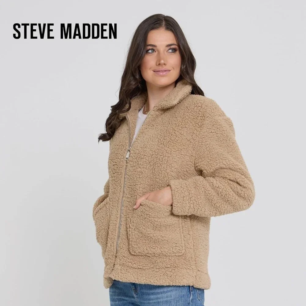 Jacket Women Sand Oversized Faux Winter Coats for Women Shearling Fleece Plus - Picture 3 of 7